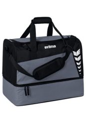 Torba sportowa z dolną przegrodą Erima Six Wings. Czarne torby na ramię Erima, bez wzorów, z poliesteru, na ramię, z nadrukiem, bez dodatków. Za 109.99 zł.