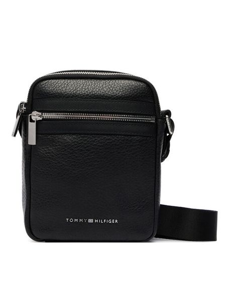 Tommy Hilfiger Saszetka Th Bus Leather Mini Reporter AM0AM14393 Czarny. Czarne saszetki i nerki Tommy Hilfiger, bez wzorów, ze skóry. Za 699.99 zł.