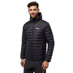 Kurtka trekkingowa męska Jack Wolfskin A618316350. Czarne kurtki Jack Wolfskin, m, bez wzorów, z syntetyku, z kapturem. Za 1,129.99 zł.