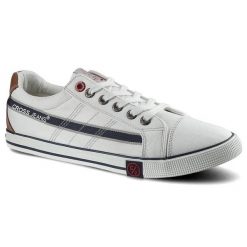 Białe Trampki Cross Jeans Męskie Wygodne Półbuty. Białe eleganckie półbuty Cross Jeans, bez wzorów, z jeansu, bez obcasa, bez zapięcia. Za 74.62 zł.