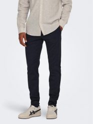 Only & Sons Chinosy 22026326 Granatowy Slim Tapered Fit. Niebieskie eleganckie spodnie Only & Sons, m, z wiskozy. Za 129.99 zł.