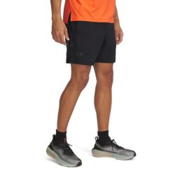 Szorty Under Armour Launch Elite. Czarne szorty Under Armour, bez wzorów, sportowe. W wyprzedaży za 224.00 zł.