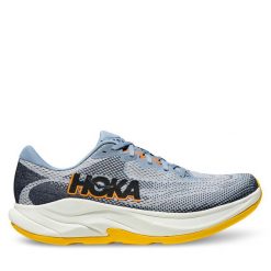Buty do biegania Hoka. Niebieskie buty do biegania HOKA, bez wzorów, bez zapięcia, do biegania. Za 629.99 zł.
