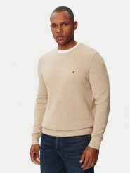 Tommy Hilfiger Sweter Essential MW0MW36347 Beżowy jasny Regular Fit. Brązowe swetry rozpinane Tommy Hilfiger, m, bez wzorów, z bawełny, bez kołnierzyka, bez ramiączek. Za 409.99 zł.