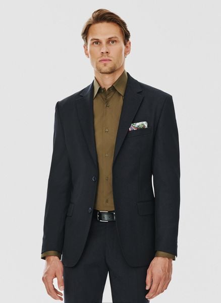 PAKO LORENTE – Marynarka garniturowa w kolorze granatowym. Garnitury Pako Lorente, do pracy, m, bez wzorów, z lycry, biznesowe. Za 1,299.99 zł.