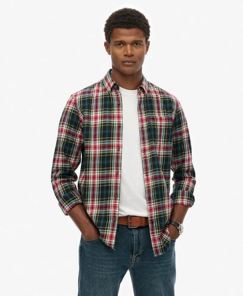 Superdry Koszula Vintage Check z bawełny – Grace Check Green. Zielone koszule Superdry, m, bez wzorów, z bawełny, bez kołnierzyka, bez ramiączek. Za 266.10 zł.