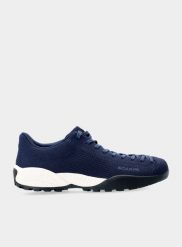 Buty outdoor męskie Scarpa Mojito BIO. Niebieskie buty turystyczne Scarpa, na lato, bez wzorów, z kauczuku, bez zapięcia, outdoorowe. Za 522.49 zł.