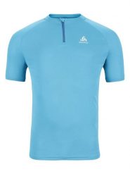 Odlo Koszulka "Essential" w kolorze błękitnym do biegania rozmiar: M. Niebieskie t-shirty sportowe ODLO, bez wzorów, z materiału, bez ramiączek, do biegania. Za 140.95 zł.