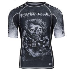 Koszulka Męska na siłownię rashguard MMA EXTREME HOBBY PSYCHO CLOWN. Czarne bielizna termoaktywna EXTREME HOBBY, m, bez wzorów, z bawełny, bez ramiączek, na fitness i siłownię. Za 199.00 zł.