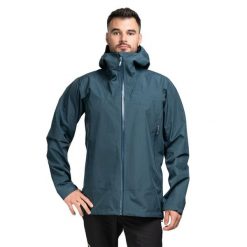 Kurtka przeciwdeszczowa męska Rab Namche GTX Jacket z kapturem. Niebieskie kurtki RAB, l, bez wzorów, z kapturem. W wyprzedaży za 1,422.05 zł.