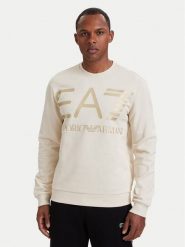 EA7 Emporio Armani Bluza 7M002201 AF27189 U1079 Beżowy Regular Fit. Brązowe bluzy EA7 Emporio Armani, m, bez wzorów, z bawełny, bez kaptura. Za 504.99 zł.