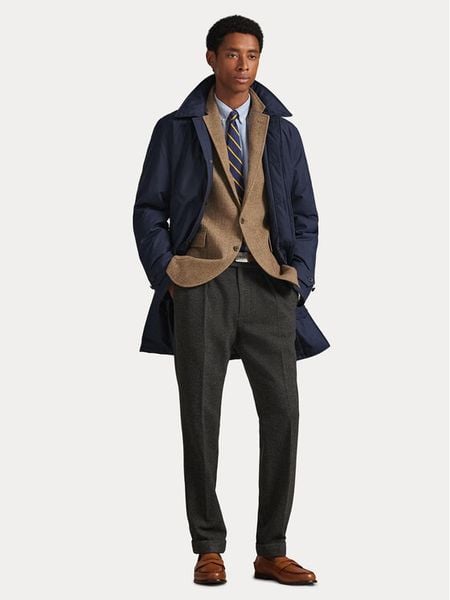 Polo Ralph Lauren Płaszcz przejściowy 710970435001 Granatowy Regular Fit. Niebieskie płaszcze Polo Ralph Lauren, m, bez wzorów, z syntetyku, bez kaptura. Za 1,359.00 zł.