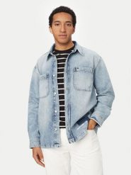 Tommy Jeans Koszula jeansowa DM0DM23269 Niebieski Relaxed Fit. Niebieskie koszule Tommy Jeans, m, bez wzorów, z bawełny, bez kołnierzyka, bez ramiączek. Za 569.99 zł.