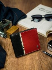 Portfel męski czarno-czerwony Rovicky 324-RBA-D BLACK-RED. Czarne portfele ROVICKY, bez wzorów. Za 84.00 zł.
