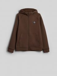4F Bluza dresowa regular z kapturem męska - brązowa XL. Brązowe bluzy z kapturem 4F, m, bez wzorów, z dresówki, z kapturem. Za 269.99 zł.