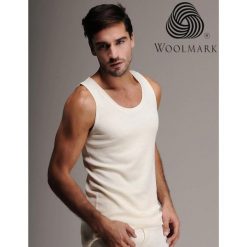Koszulka termoaktywna męska 100% wełna merino bez rękawów Woolona. Białe bielizna termoaktywna WOOLONA, l, bez wzorów, z wełny, bez ramiączek. W wyprzedaży za 162.00 zł.