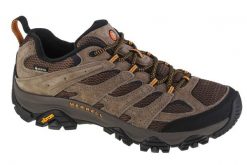 Buty turystyczne męskie Merrell Moab 3 GTX. Brązowe buty turystyczne Merrell, bez wzorów, z gumy, bez zapięcia. Za 696.00 zł.