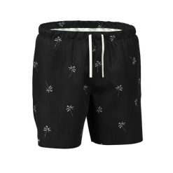 Spodenki surfingowe męskie Olaian 100 Palmito 15". Czarne odzież kąpielowa OLAIAN, l, bez wzorów, z materiału, sportowe. Za 49.99 zł.