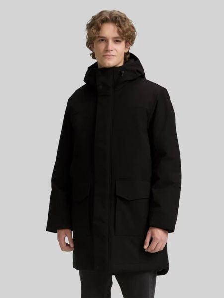 Męska Kurtka Tom Tailor Tech Hooded Parka Black 1046899 29999. Czarne kurtki Tom Tailor, na zimę, m, bez wzorów, bez kaptura. Za 279.99 zł.