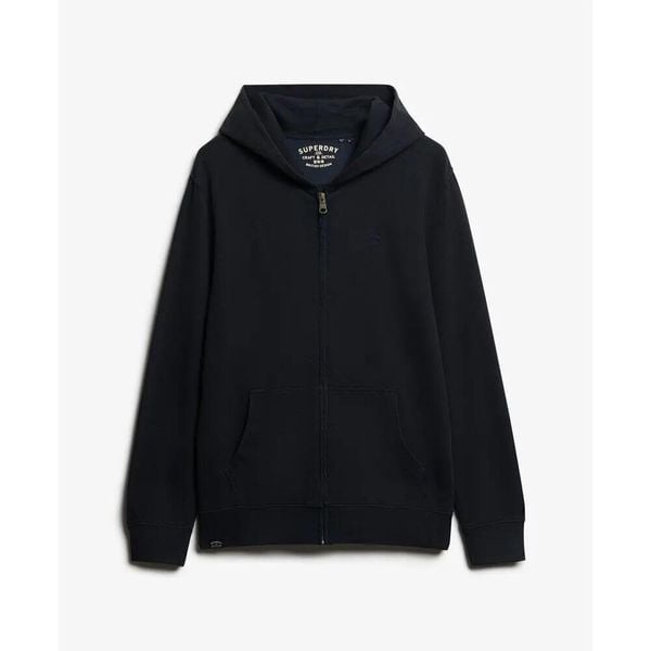 Klasyczna bluza z kapturem zapinana na zamek Superdry Essential. Niebieskie bluzy z kapturem Superdry, na lato, uniwersalny, bez wzorów, z materiału, z kapturem. Za 385.15 zł.