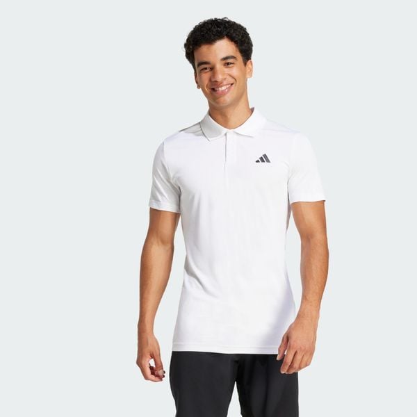 Koszulka Tennis Climacool FreeLift Polo. Białe koszulki polo Adidas, s, bez wzorów, bez kołnierzyka, bez ramiączek, tenisowe. W wyprzedaży za 172.98 zł.