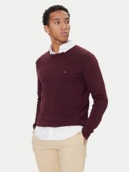 Tommy Hilfiger Sweter Essential Ssnl MW0MW39999 Bordowy Regular Fit. Czerwone swetry rozpinane Tommy Hilfiger, l, bez wzorów, z bawełny, bez kołnierzyka, bez ramiączek. Za 379.99 zł.