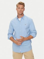 Tommy Jeans Koszula Entry DM0DM19519 Niebieski Regular Fit. Niebieskie koszule Tommy Jeans, m, bez wzorów, z bawełny, bez kołnierzyka, bez ramiączek. Za 189.99 zł.