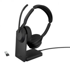 Zestaw Słuchawkowy Bezprzewodowy Jabra Evolve2 55, Link380a UC Stereo Stand. Brązowe słuchawki bezprzewodowe Jabra. Za 814.99 zł.
