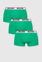 MOSCHINO Zielone bokserki męskie 3PACK. Zielone bokserki MOSCHINO, m, bez wzorów, z bawełny. W wyprzedaży za 199.99 zł.