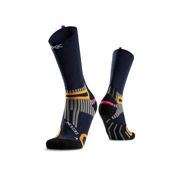Skarpetki X-Socks Anatomix Merino Crew. Niebieskie skarpety X-Socks, bez wzorów, z wełny. Za 232.50 zł.