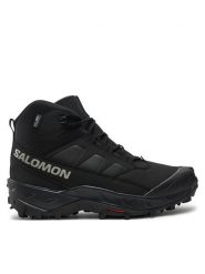Salomon Trekkingi Crosstrak Waterproof L47570200 Czarny. Czarne botki sznurowane Salomon, bez wzorów, z materiału, bez obcasa, bez zapięcia. Za 619.99 zł.