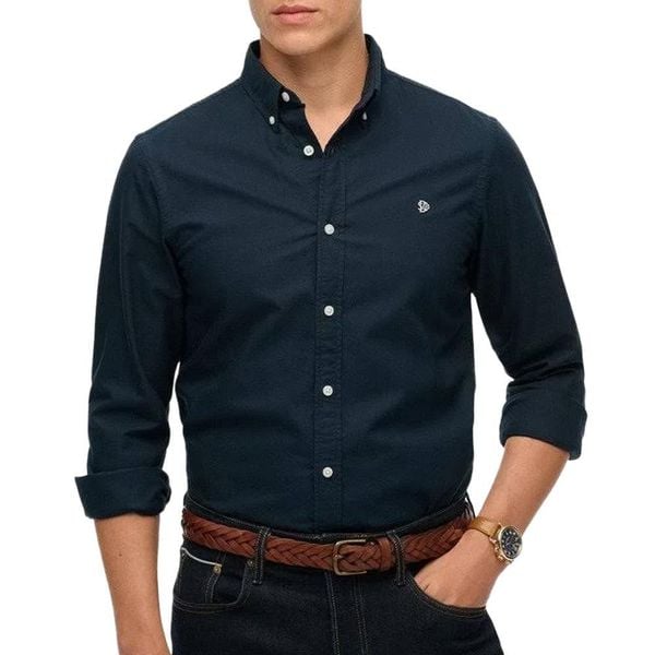 Koszula z długim rękawem Superdry Preppy Oxford. Niebieskie koszule Superdry, xl, bez wzorów, z bawełny, bez kołnierzyka, bez ramiączek. Za 243.00 zł.