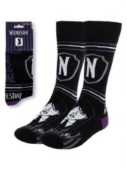 Lucky Socks Skarpety "Wednesday" w kolorze czarno-fioletowo-białym rozmiar: 36-43. Białe skarpety Lucky Socks, bez wzorów, prążkowane. Za 30.99 zł.