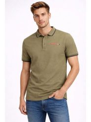 Geographical Norway Koszulka polo "Karem" w kolorze khaki rozmiar: 3XL. Brązowe koszulki polo Geographical Norway, xl, bez wzorów, z bawełny, bez kołnierzyka, bez ramiączek. Za 88.95 zł.