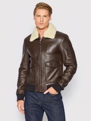 Serge Pariente Kurtka skórzana Style 18 Brązowy Regular Fit. Brązowe kurtki Serge Pariente, l, bez wzorów, ze skóry, bez kaptura. Za 1,209.00 zł.