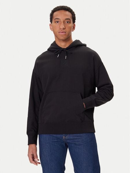 Calvin Klein Bluza LV14LD225G Czarny Regular Fit. Czarne bluzy CALVIN KLEIN, m, bez wzorów, z bawełny, bez kaptura. Za 319.99 zł.