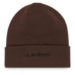 Czapka Quiksilver. Brązowe czapki zimowe Quiksilver, bez wzorów. Za 129.99 zł.