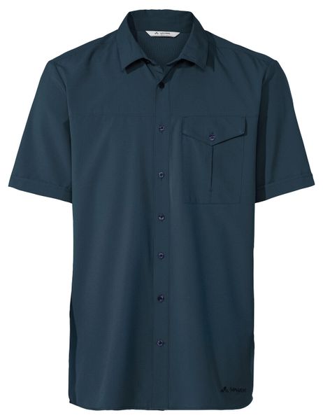 Koszula M Rosemoor Shirt II. Niebieskie koszule Vaude, na lato, l, bez wzorów, z materiału, bez kołnierzyka, bez ramiączek. Za 312.15 zł.