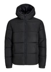 Kurtka puchowa JJ REBEL. Czarne kurtki bonprix, l, bez wzorów, z puchu, z kapturem. Za 169.99 zł.