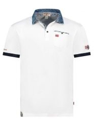 Geographical Norway Koszulka polo "Kerwin" w kolorze białym rozmiar: S. Białe koszulki polo sportowe Geographical Norway, s, bez wzorów, z bawełny, bez kołnierzyka, bez ramiączek. Za 65.85 zł.