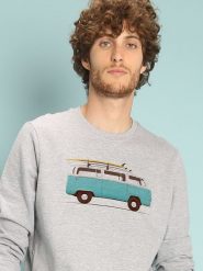 WOOOP Bluza "Blue Van" w kolorze szarym rozmiar: XL. Szare bluzy Wooop, xl, bez wzorów, z bawełny, bez kaptura. Za 100.99 zł.