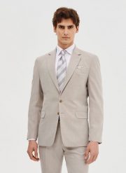 PAKO LORENTE – Marynarka garniturowa w kolorze beżowym. Brązowe garnitury Pako Lorente, m, bez wzorów, z elastanu. Za 549.99 zł.