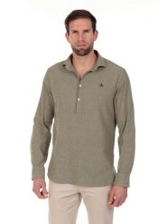 The Time of Bocha Koszula - Regular fit - w kolorze beżowo-oliwkowym rozmiar: M. Brązowe koszule The Time of Bocha, m, bez wzorów, bez kołnierzyka, bez ramiączek. Za 173.99 zł.