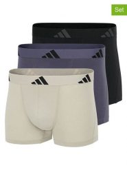 Adidas Bokserki (3 pary) w kolorze granatowym, czarnym i kremowym rozmiar: L. Brązowe bokserki Adidas, l, bez wzorów. Za 69.58 zł.
