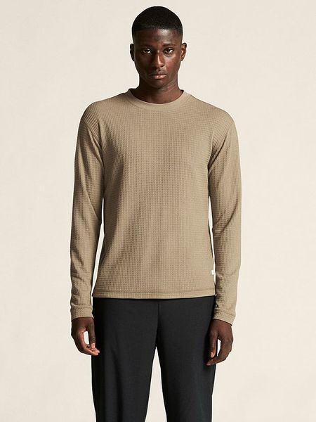 Craft Koszulka funkcyjna "Wool Waffle" w kolorze beżowym rozmiar: S. Brązowe t-shirty sportowe Craft, bez wzorów, bez ramiączek, outdoorowe. Za 144.95 zł.