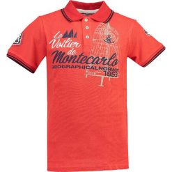 Koszulka polo "Katche" w kolorze czerwonym. Koszulki polo marki Geographical Norway Men, z haftami, z bawełny, polo, z krótkim rękawem. W wyprzedaży za 86.95 zł.