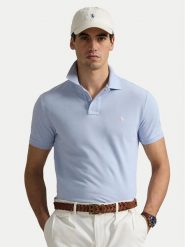 Polo Ralph Lauren Polo 710536856454 Błękitny Slim Fit. Niebieskie koszulki polo Polo Ralph Lauren, l, bez wzorów, z bawełny, bez kołnierzyka, bez ramiączek. Za 529.99 zł.