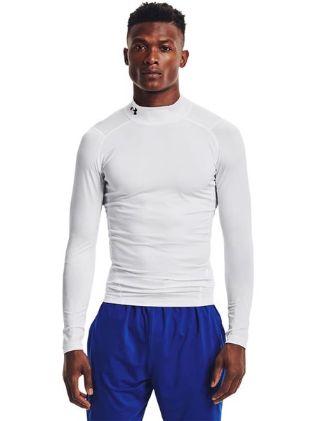 Under Armour Koszulka funkcyjna "Comp" w kolorze białym rozmiar: S. Białe t-shirty sportowe Under Armour, bez wzorów, bez ramiączek, outdoorowe. Za 83.03 zł.