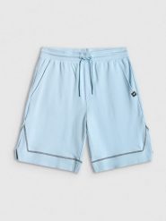 4F Spodenki dresowe męskie - niebieskie S. Niebieskie krótkie spodenki sportowe 4F, l, bez wzorów, z bawełny. Za 99.99 zł.