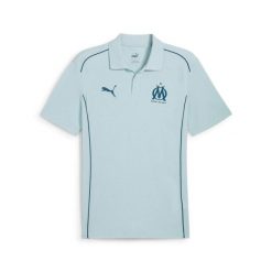 Polo OM 2024/25. Niebieskie koszulki polo sportowe Puma, bez wzorów, bez kołnierzyka, bez ramiączek, do piłki nożnej. Za 187.50 zł.